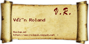 Vén Roland névjegykártya